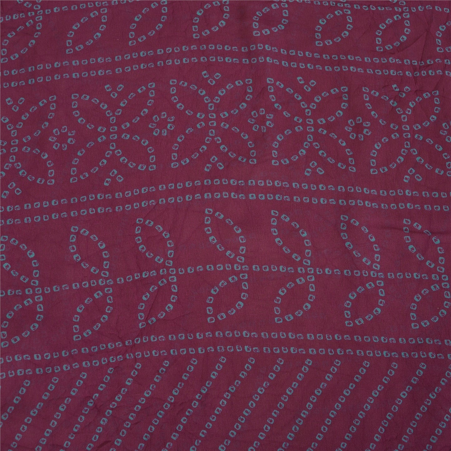 Sanskriti Vintage Sarees Pure Georgette Purple & Blue Bandhani 6Yd Gujrat Sari