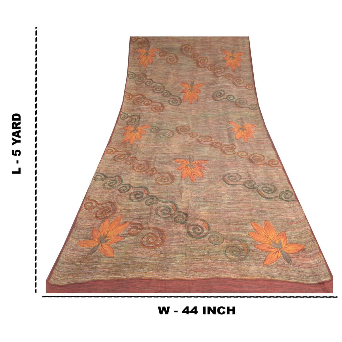 Sanskriti Vintage Indian Sarees Pure Georgette Silk Printed Sari Craft Fabric