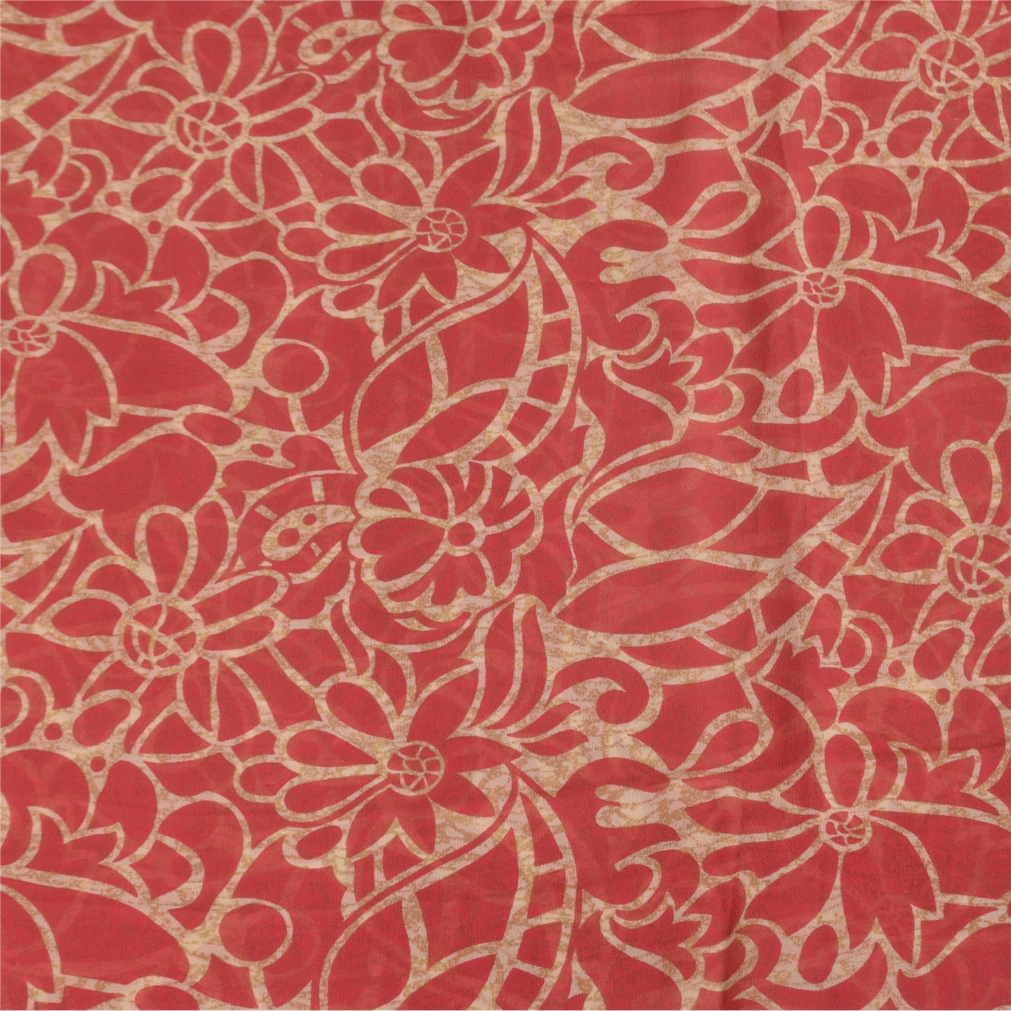 Sanskriti Vintage Sarees Blush Pink Pure Georgette Print Sari 6yd Craft Sustainable Fabric