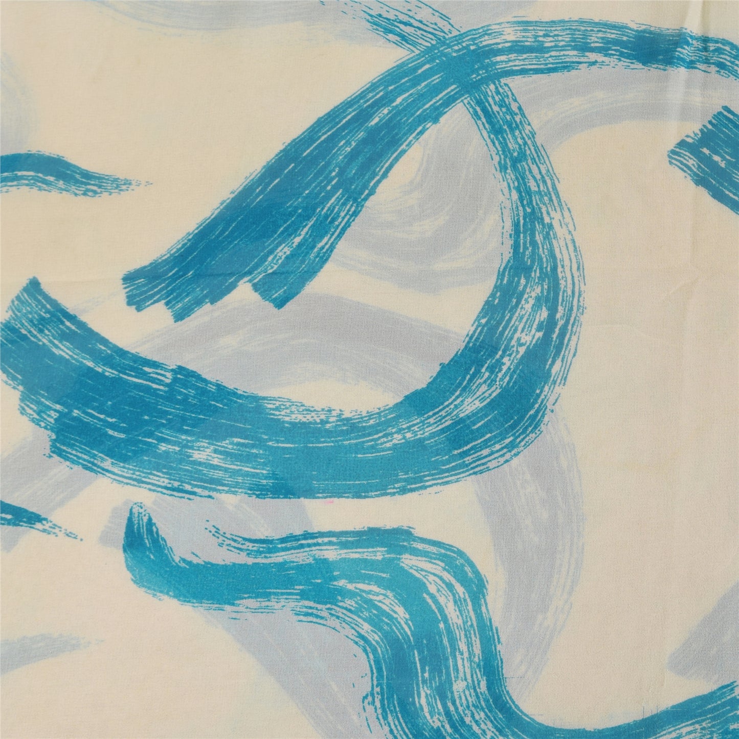 Санскритские винтажные сари из чистого жоржета, белое/синее сари с пайетками, 6 ярдов, устойчивая ткань