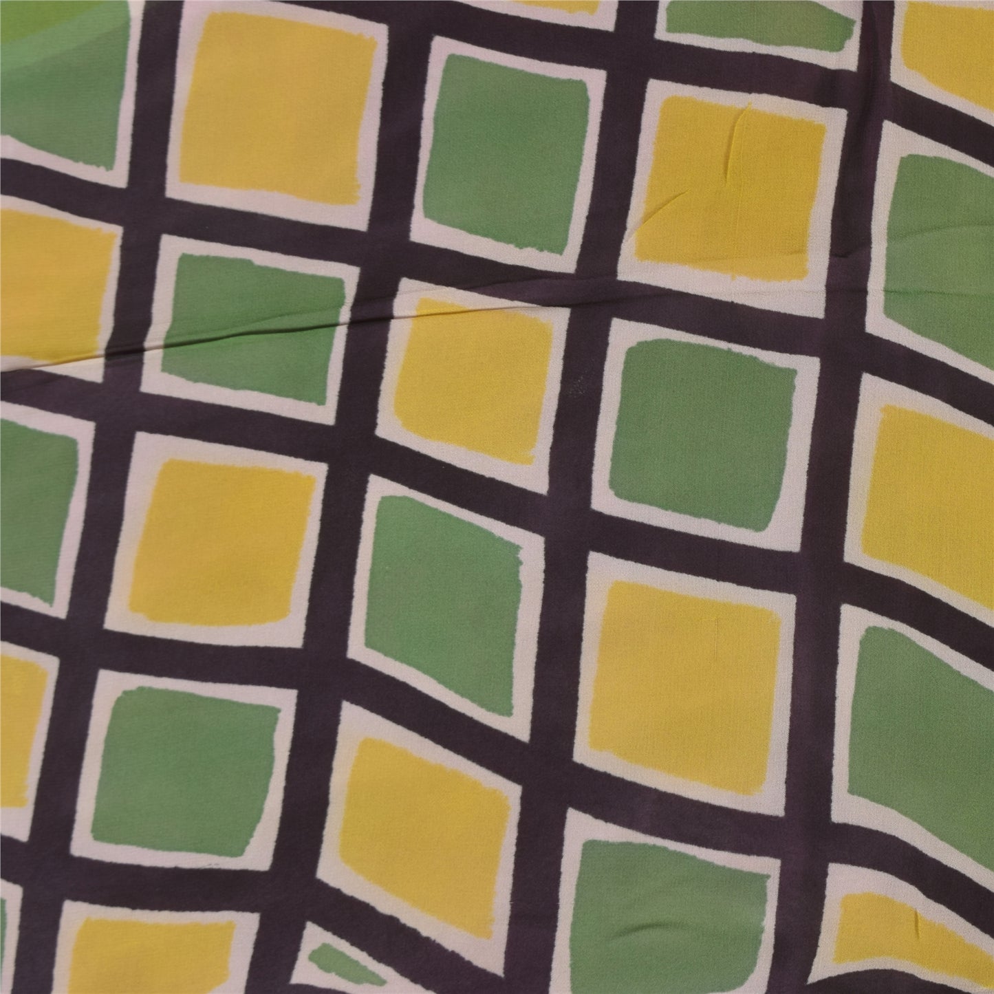 Sanskriti Vintage Sarees Multicolor Pure Georgette Print Sari 5+yd Craft Sustainable Fabric