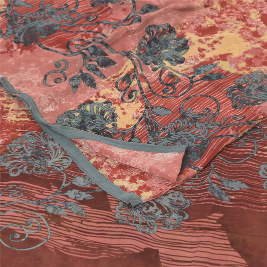 Sanskriti Vintage Sarees Multicolor Pure Georgette Printed Sari 6 Craft Sustainable Fabric