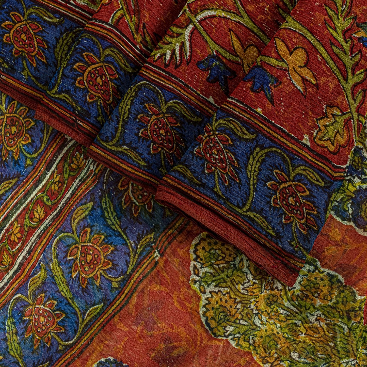 Sanskriti Vintage Saree Brown Soft Pure Georgette Silk Floral Print Sari 5.5Yd