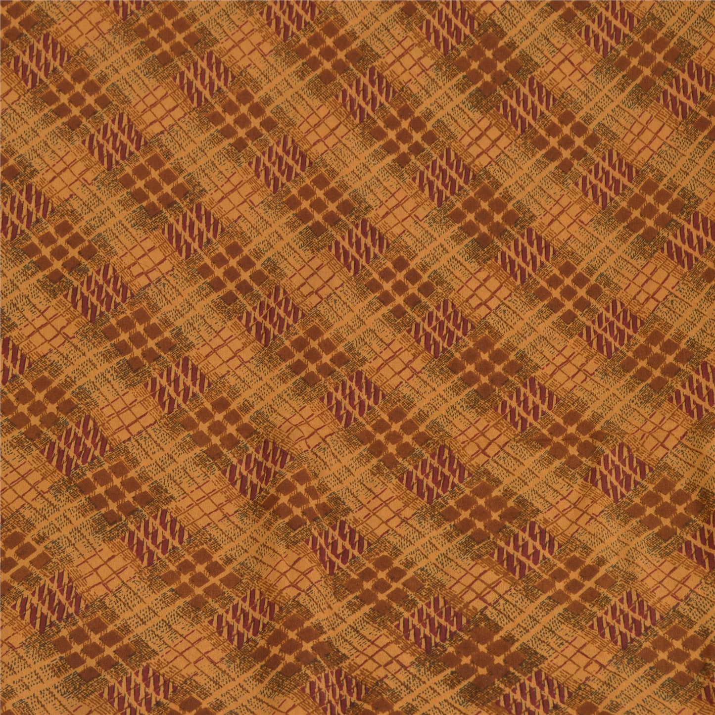 Sanskriti Vintage Orange Sarees Pure Georgette Silk Printed Sari Craft Fabric