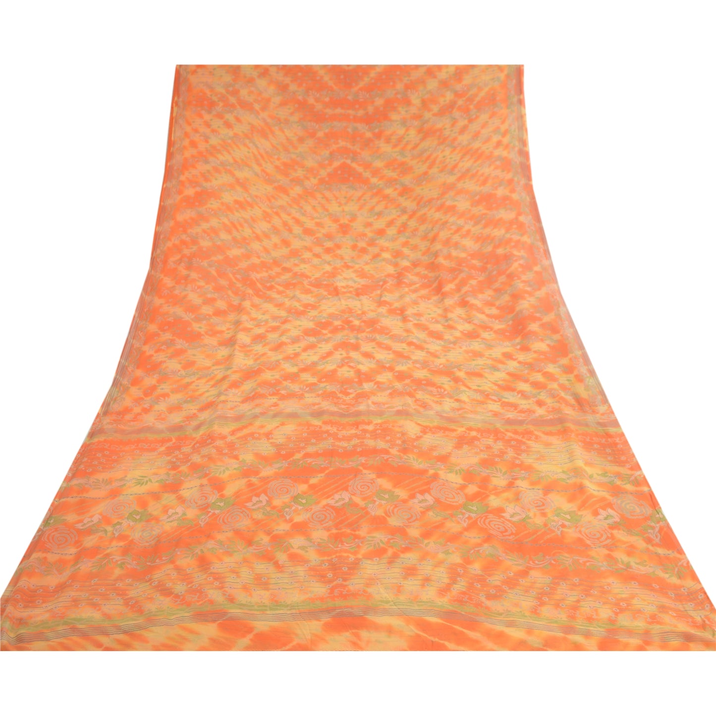 Sanskriti Vintage Leheria Sarees Pure Georgette Silk Printed Sari Craft Fabric