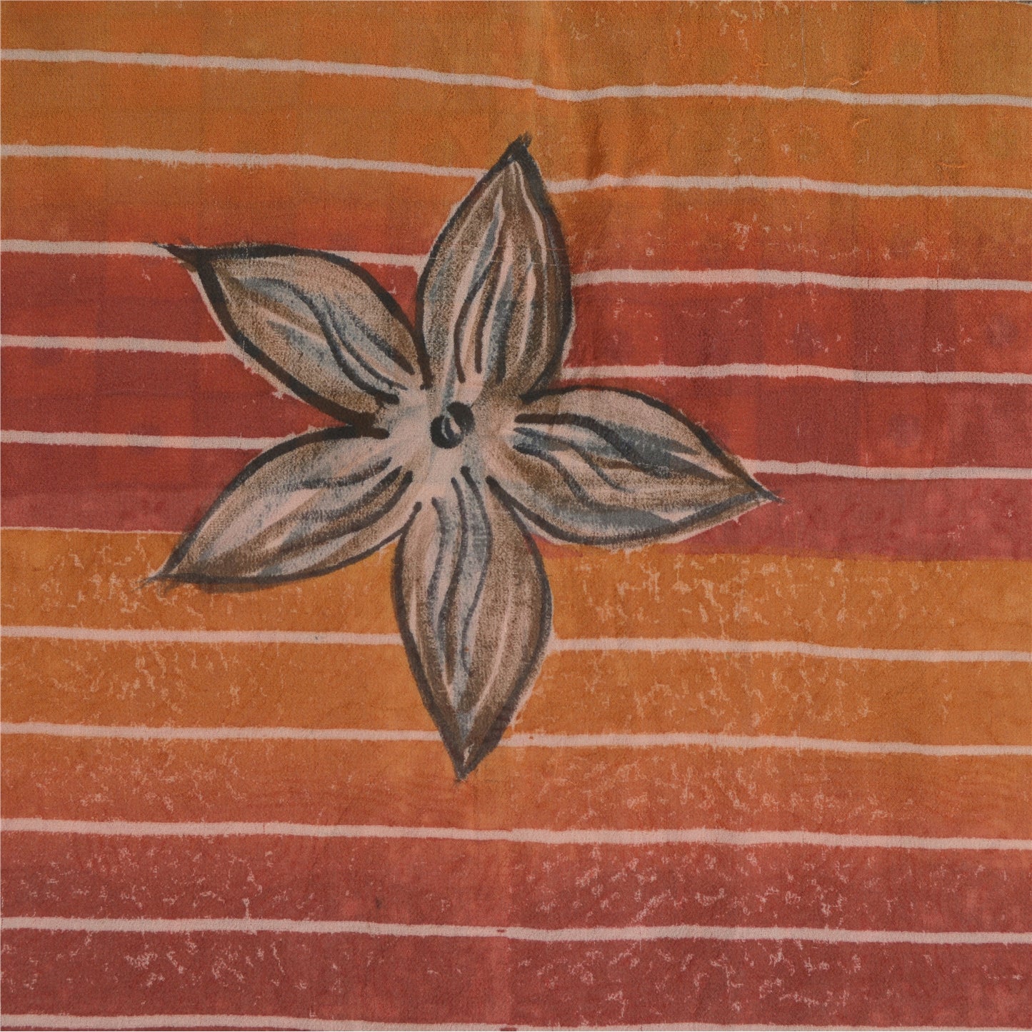 Sanskriti Vintage Saree Blend Georgette Floral Printed Sari Craft Decor Sustainable Fabric