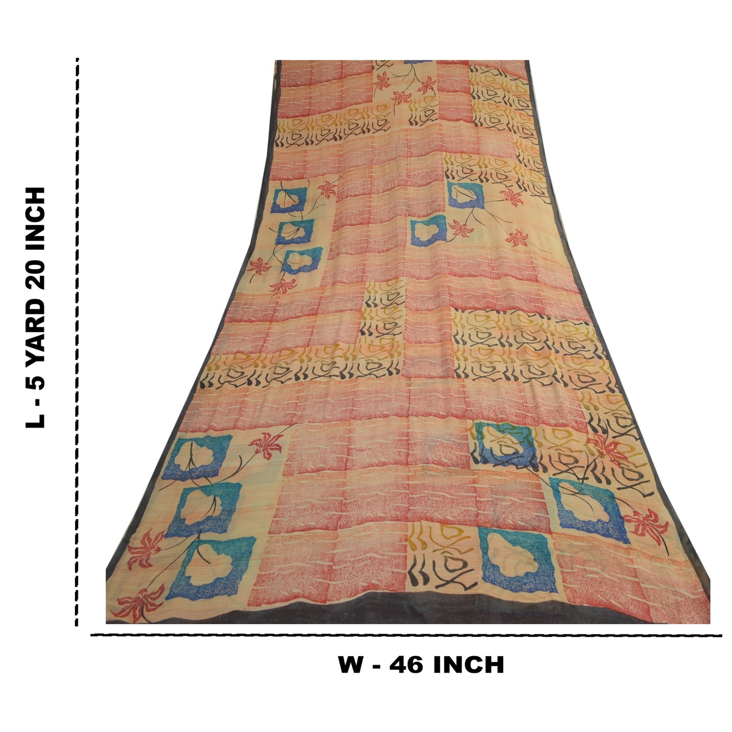 Sanskriti Vintage Peach Bollywood Printed Sari Pure Georgette Silk Sustainable Fabric Saree