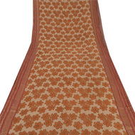 Sanskriti Vintage Saree Pure Georgette Silk Printed Zari Work Sari Craft Fabric
