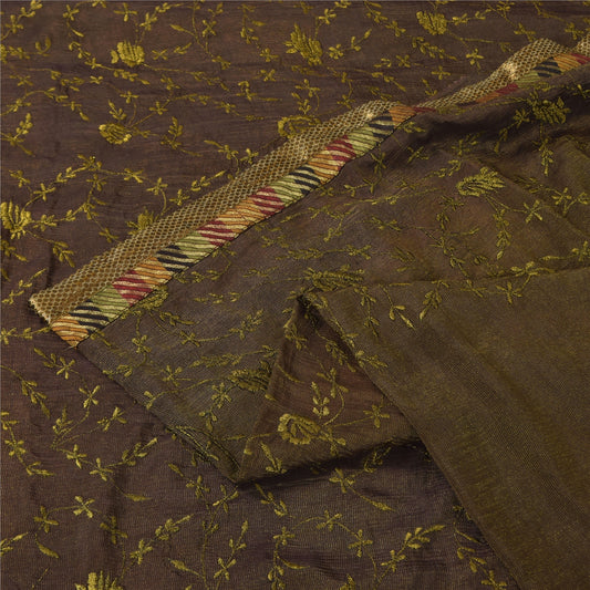 Sanskriti Vintage Red Sarees Pure Silk Embroidered Bandhani Printed Fabric Sari