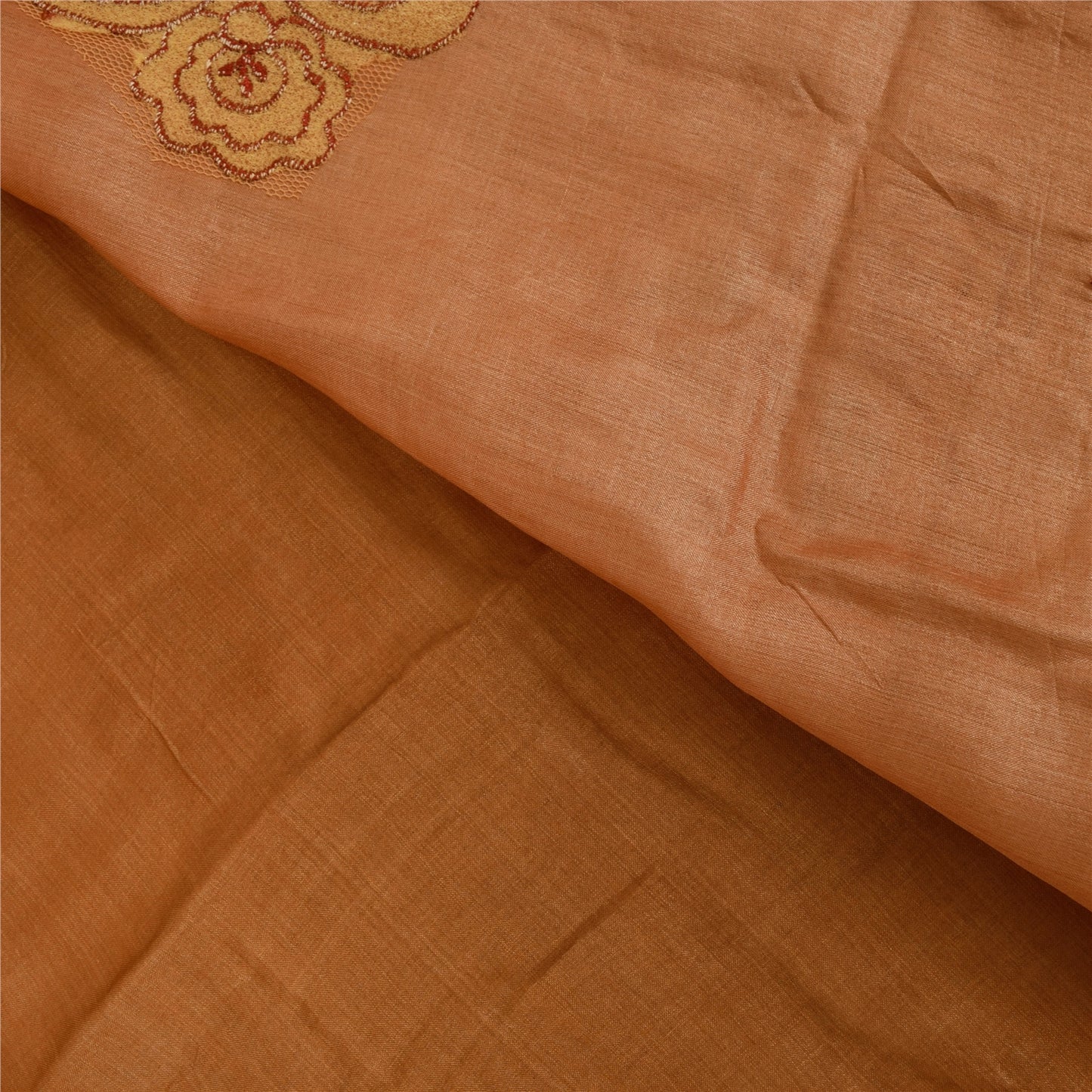 Sanskriti Vintage Brown Sarees Pure Silk Embroidered Premium Craft Fabric Sari