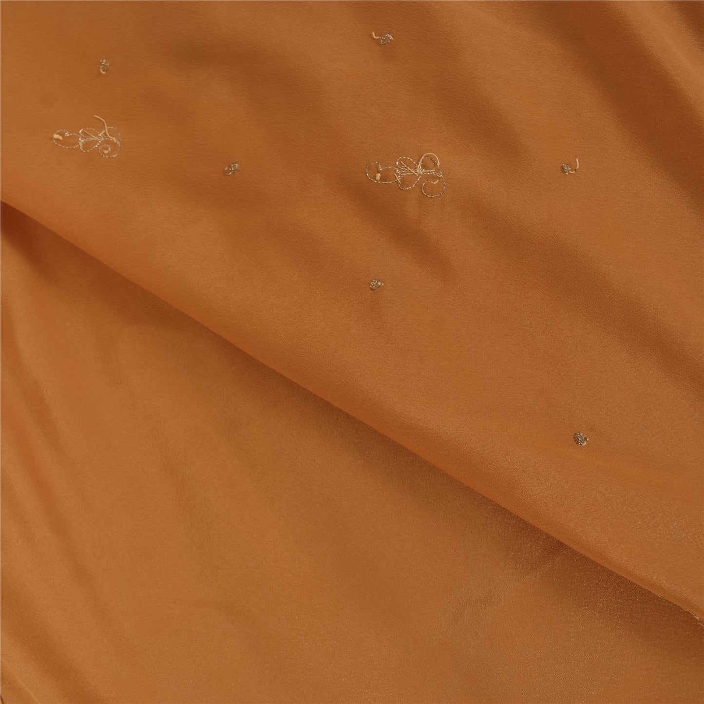 Sanskriti Vintage Peach Sarees Art Silk Hand Beaded Zardozi Sari 5+yCraft Fabric