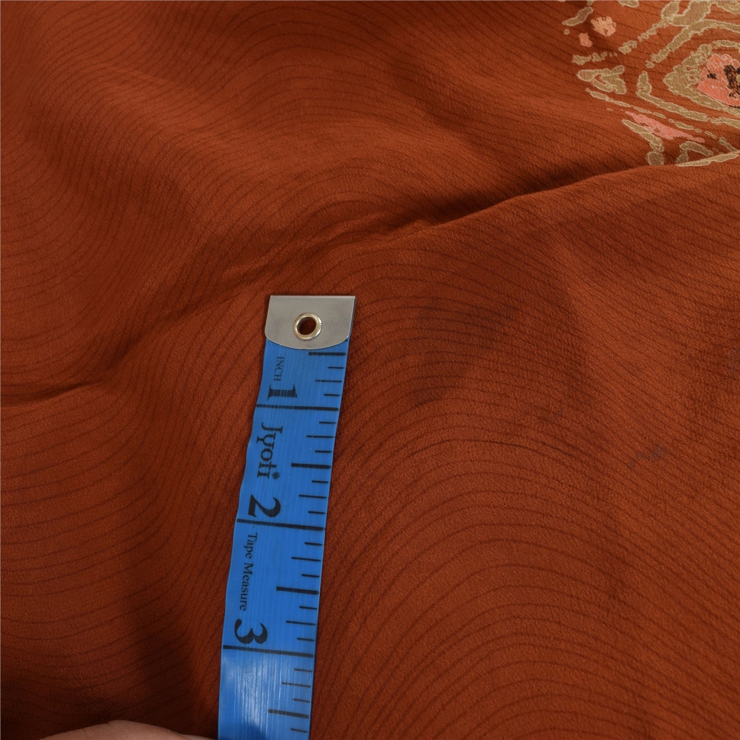 Sanskriti vintage Orange Sarees Pure Crepe Silk Hand Beaded Sari Premium Sustainable Fabric