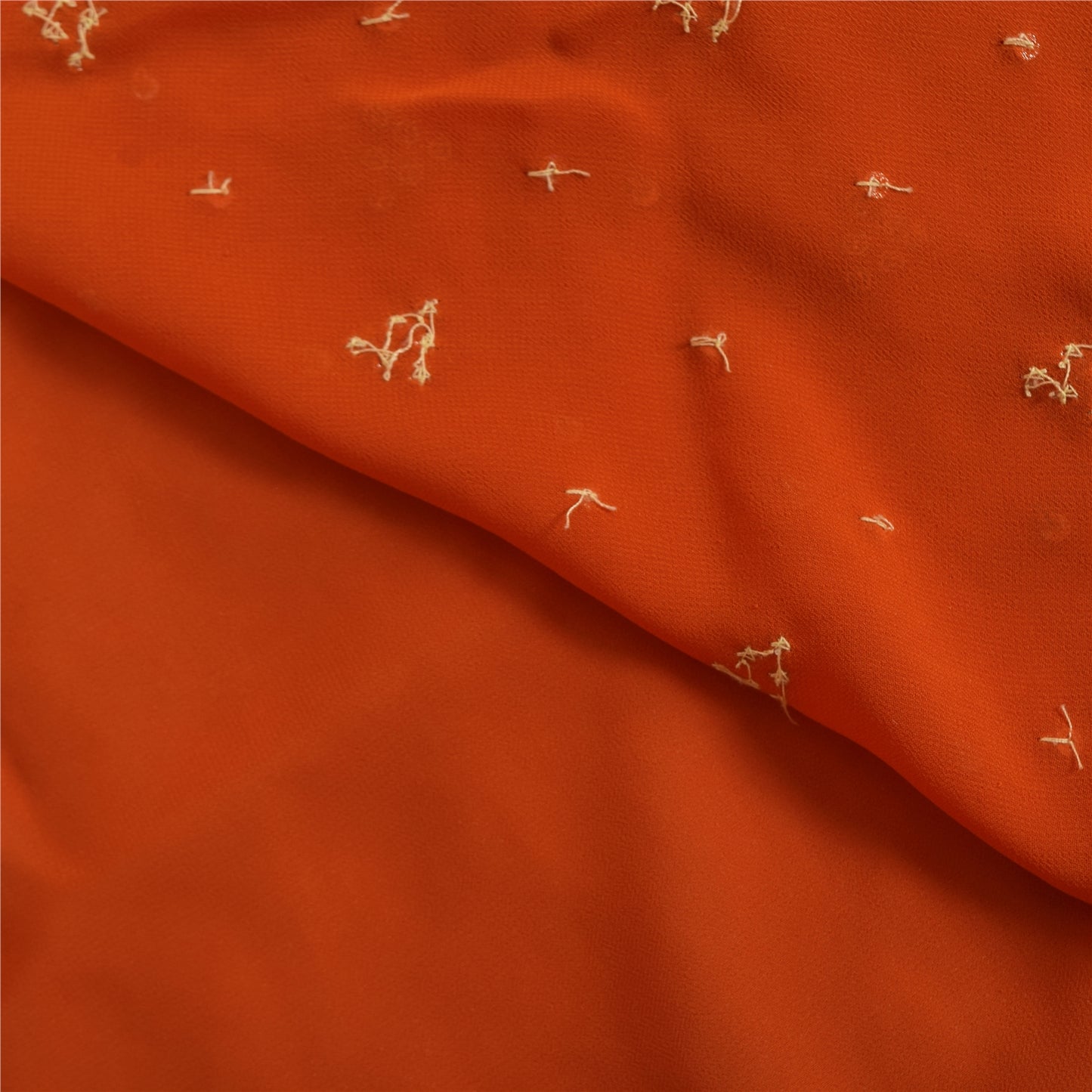 Sanskriti Vintage Indian Saree Georgette Hand Beaded Craft Fabric Cultural Sari