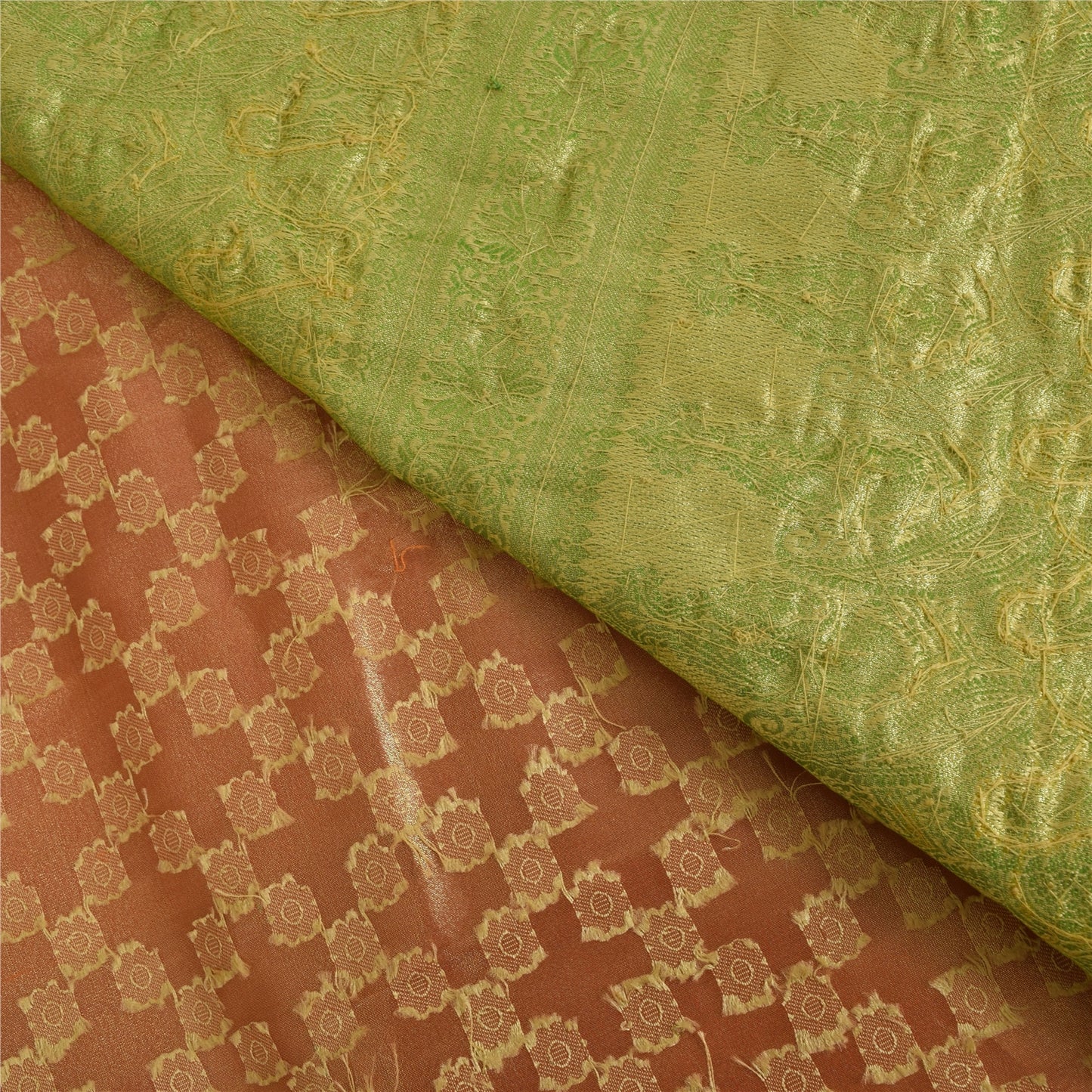 Sanskriti Vintage Sarees Art Silk Hand Beaded Woven Premium Sari Craft Fabric