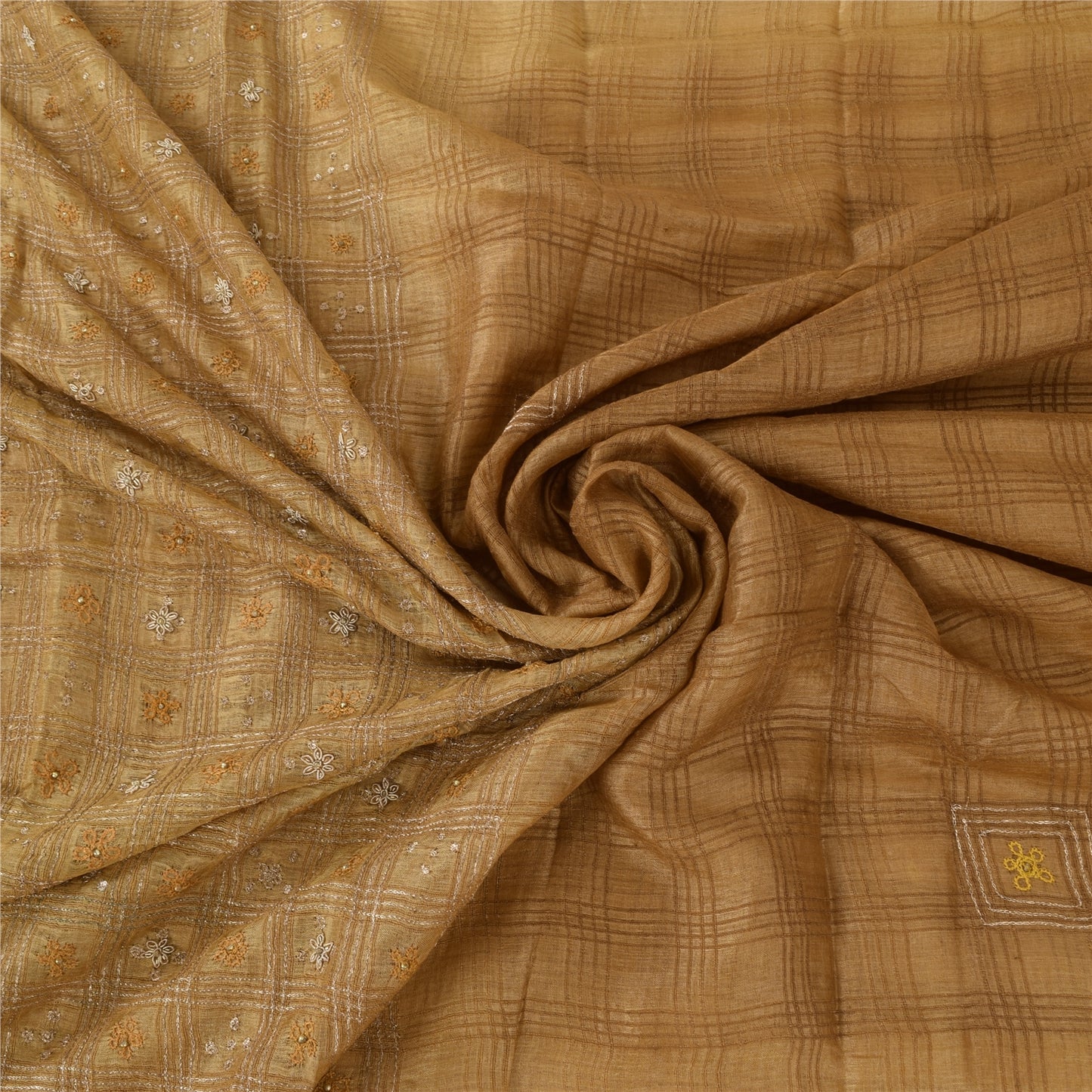 Sanskriti Vintage Indian Sarees Pure Silk Hand Beaded Premium Sari Craft Fabric