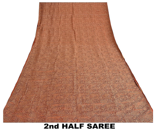 Sanskriti Vintage Indian Saree 100% Pure Silk Woven Sustainable Fabric Cultural Premium Sari
