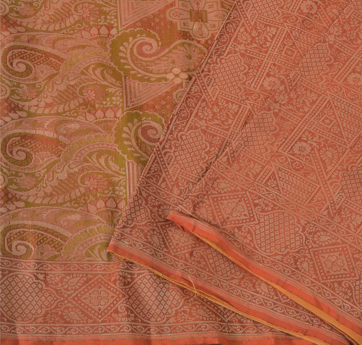 Sanskriti Vintage Indian Saree 100% Pure Silk Woven Sustainable Fabric Cultural Premium Sari