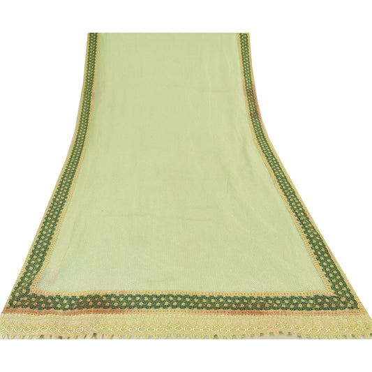 Sanskriti Vintage Pistachio Green Sarees Art Silk Embroidery Premium Sari Sustainable Fabric