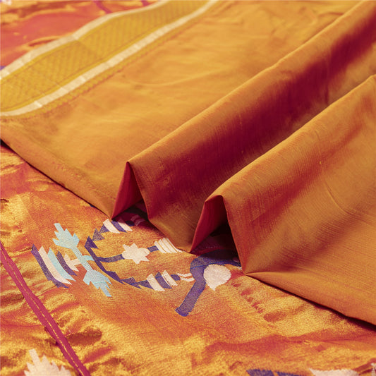 Sanskriti vintage Brown Sarees Blend Cotton Woven Premium Sari 6+yd Craft Fabric