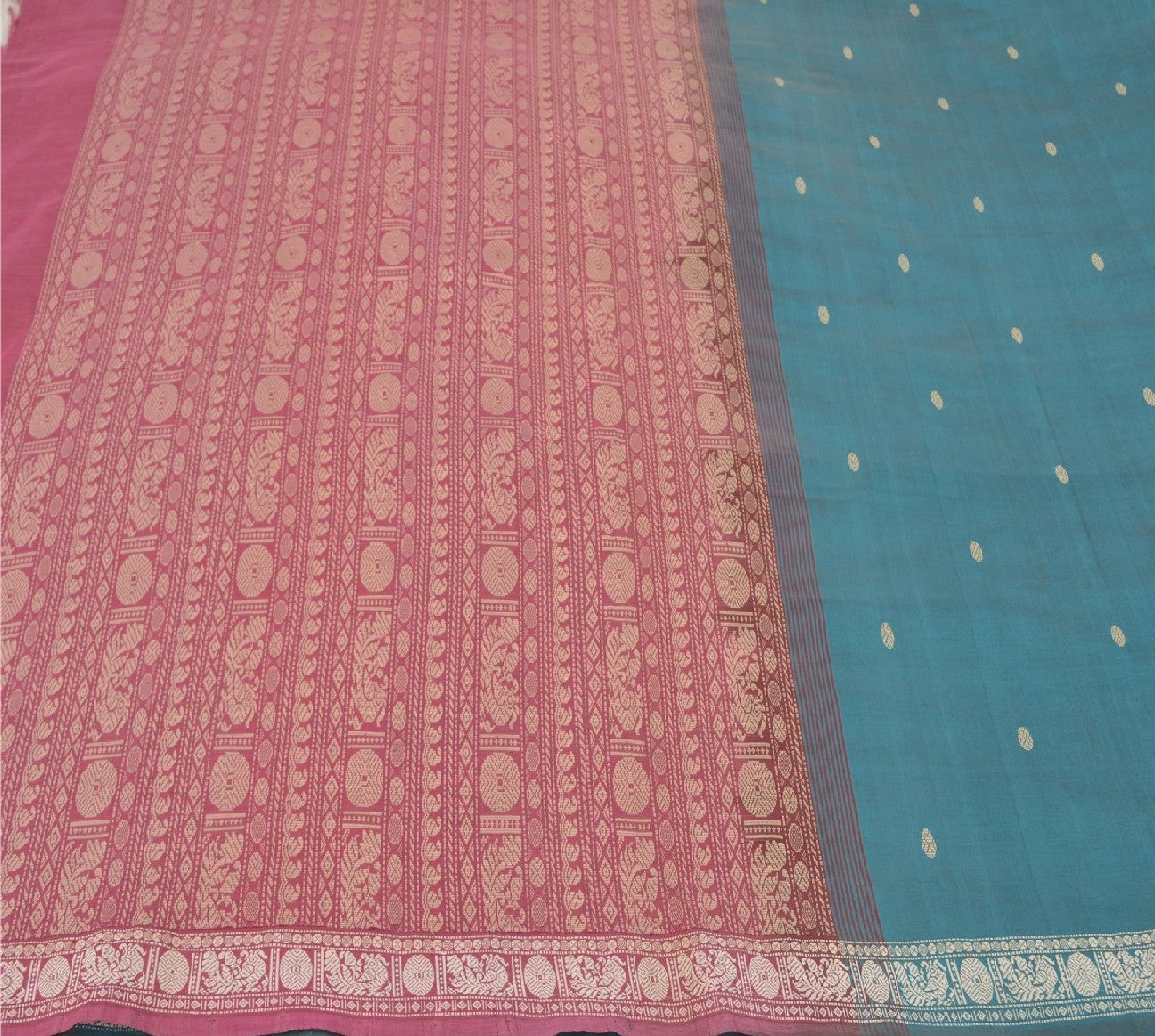 Санскритские винтажные зеленые сари из смеси шелка, павлиньего цвета, премиальная ткань для сари из экологически чистой ткани