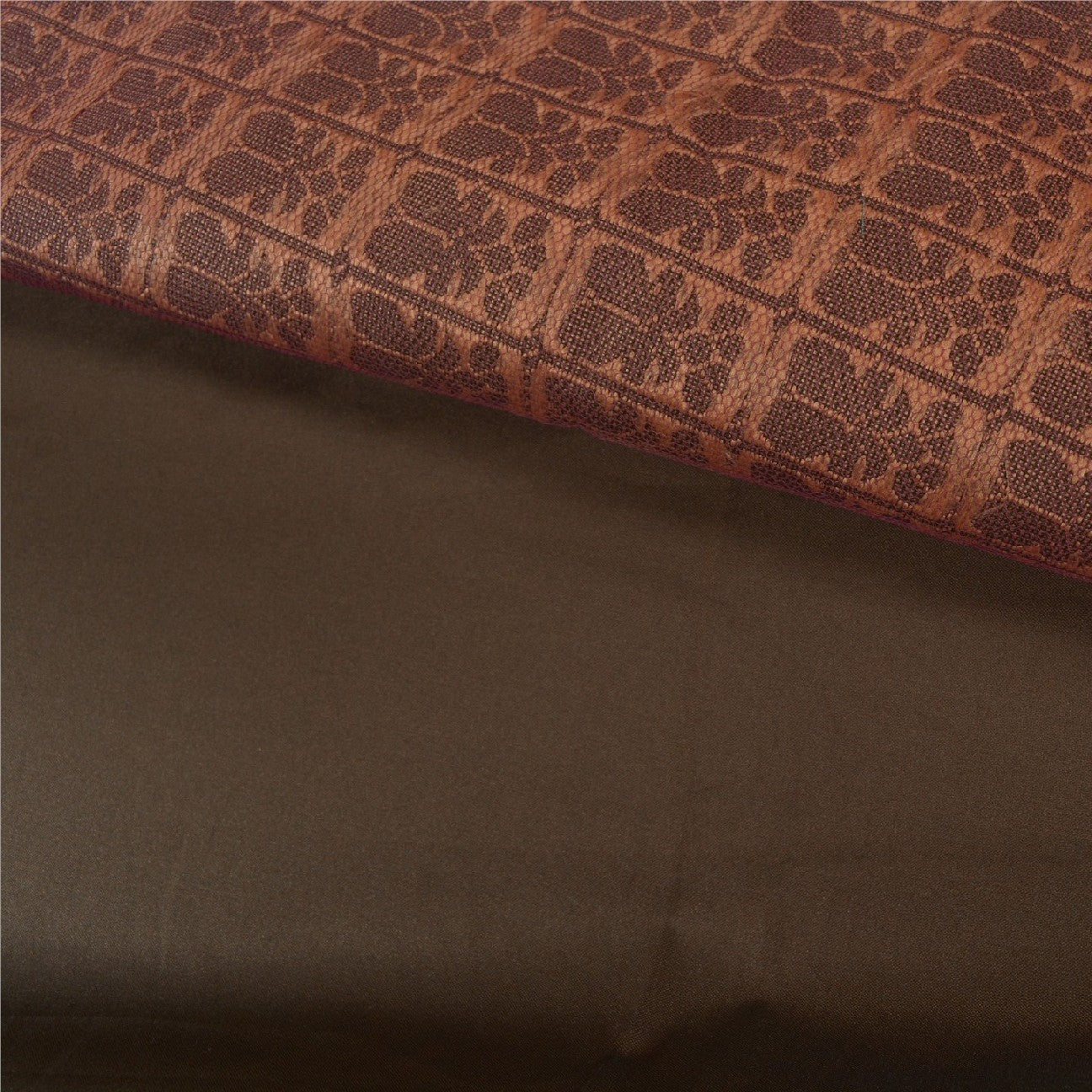 Sanskriti Vintage Brown Indian Sarees Art Silk Woven Premium Sari Craft Sustainable Fabric