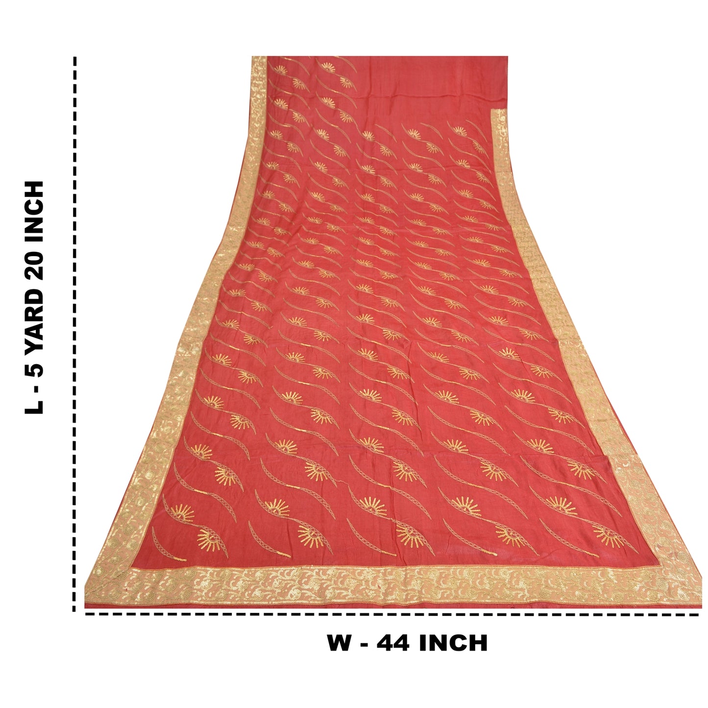 Sanskriti Vintage Red Sarees Pure Silk Hand Beaded Premium Sari Craft Sustainable Fabric