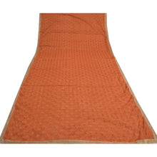 Load image into Gallery viewer, Sanskriti Vintage Orange Sarees Chiffon Embroidered Bagh Phulkari Sari Fabric
