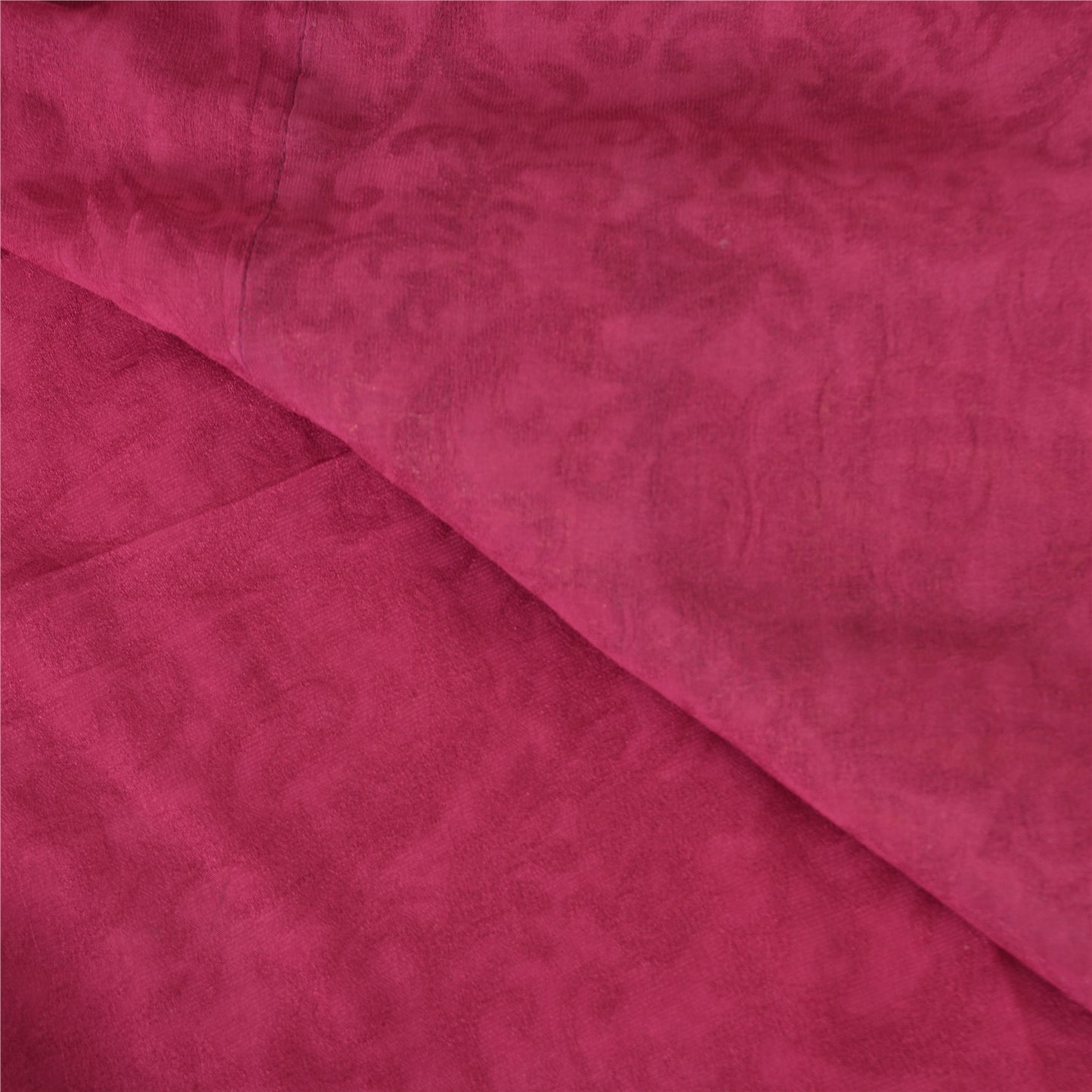 Sanskriti Vintage Sarees Indian Hot-Pink Cotton Silk Woven Sari 5yd Craft Sustainable Fabric