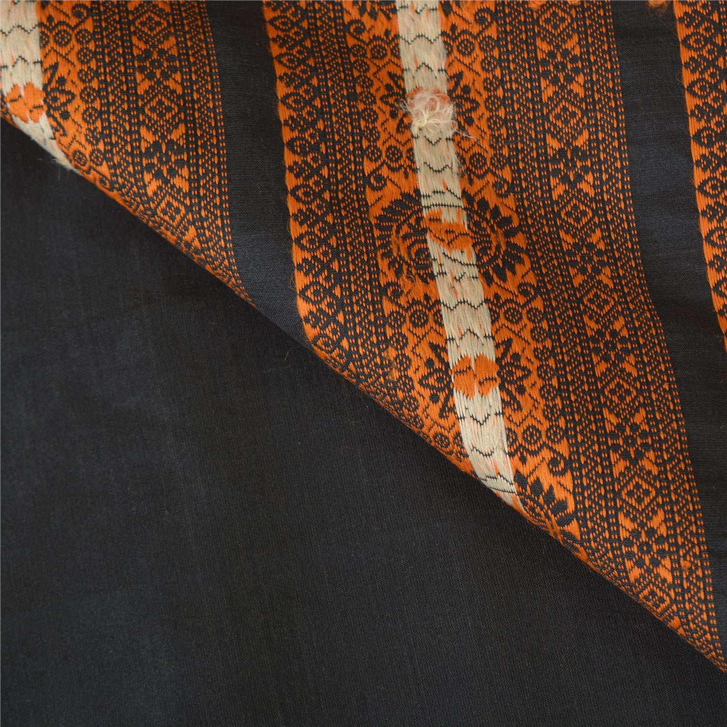 Санскритские винтажные сари индийское черное 100% чистое шелковое тканое сари 5 ярдов ткань для рукоделия из экологически чистой ткани