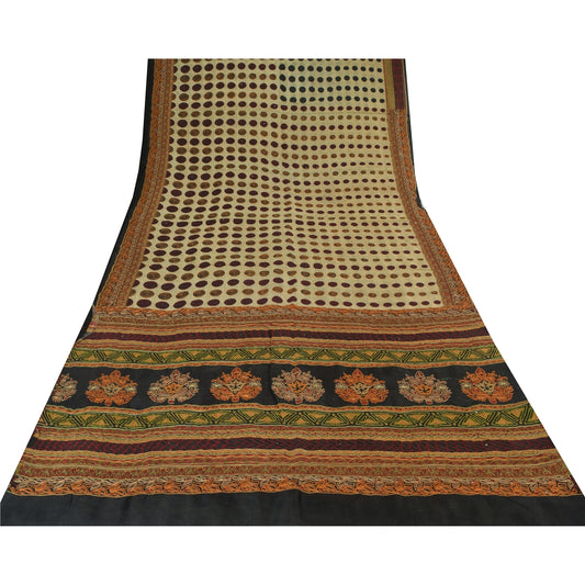 Sanskriti Vintage Indian Sarees Pure Silk Embroidered Printed Sari Craft Sustainable Fabric