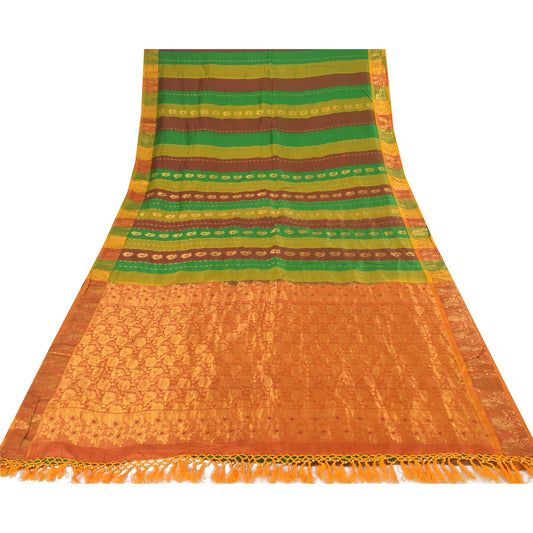 Sanskriti Vintage Indian Multi Sarees Pure Silk Woven Brocade Sari Craft Sustainable Fabric