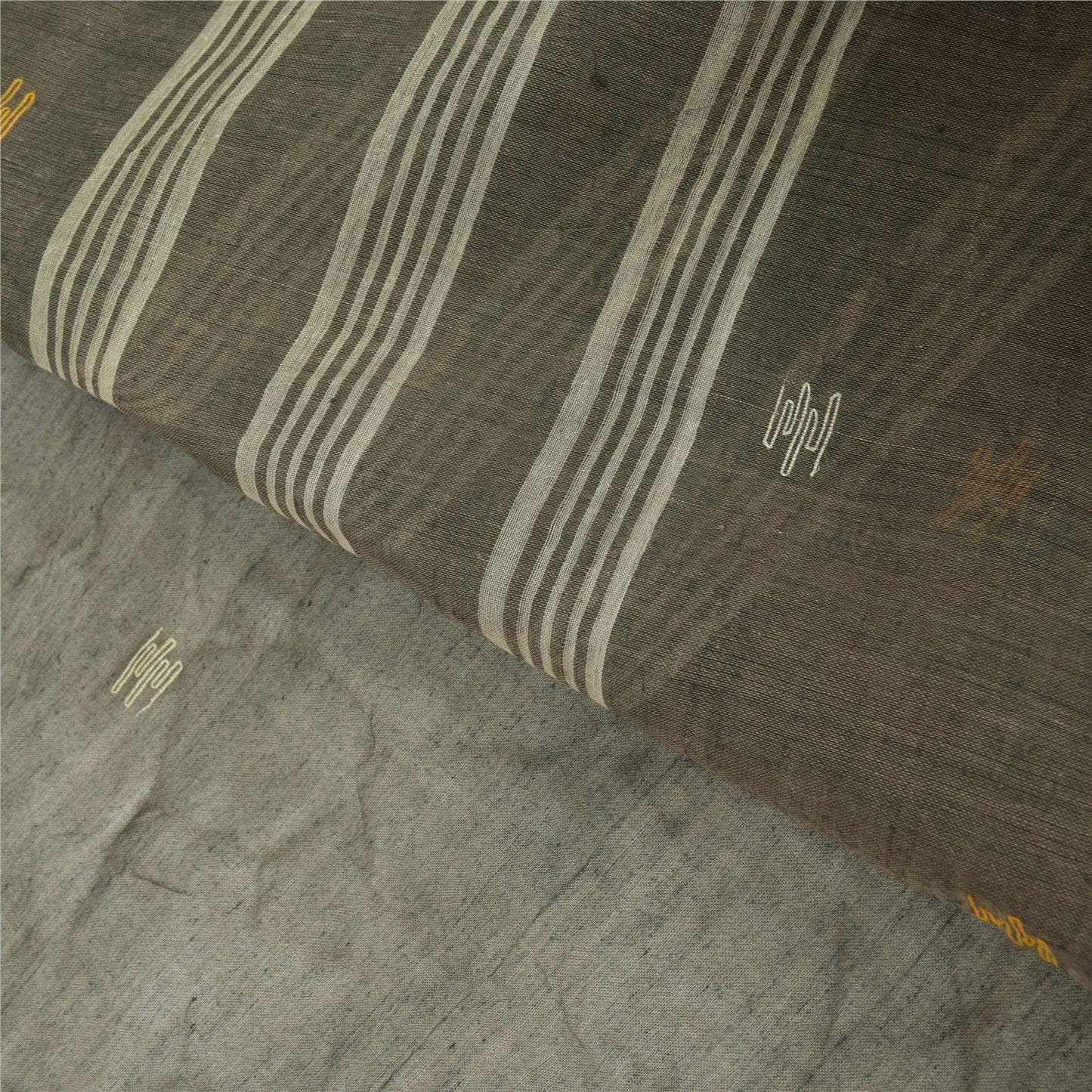 Sanskriti Vintage indiske grå sarier i ren bomuldsvævet premium sari i bæredygtigt stof