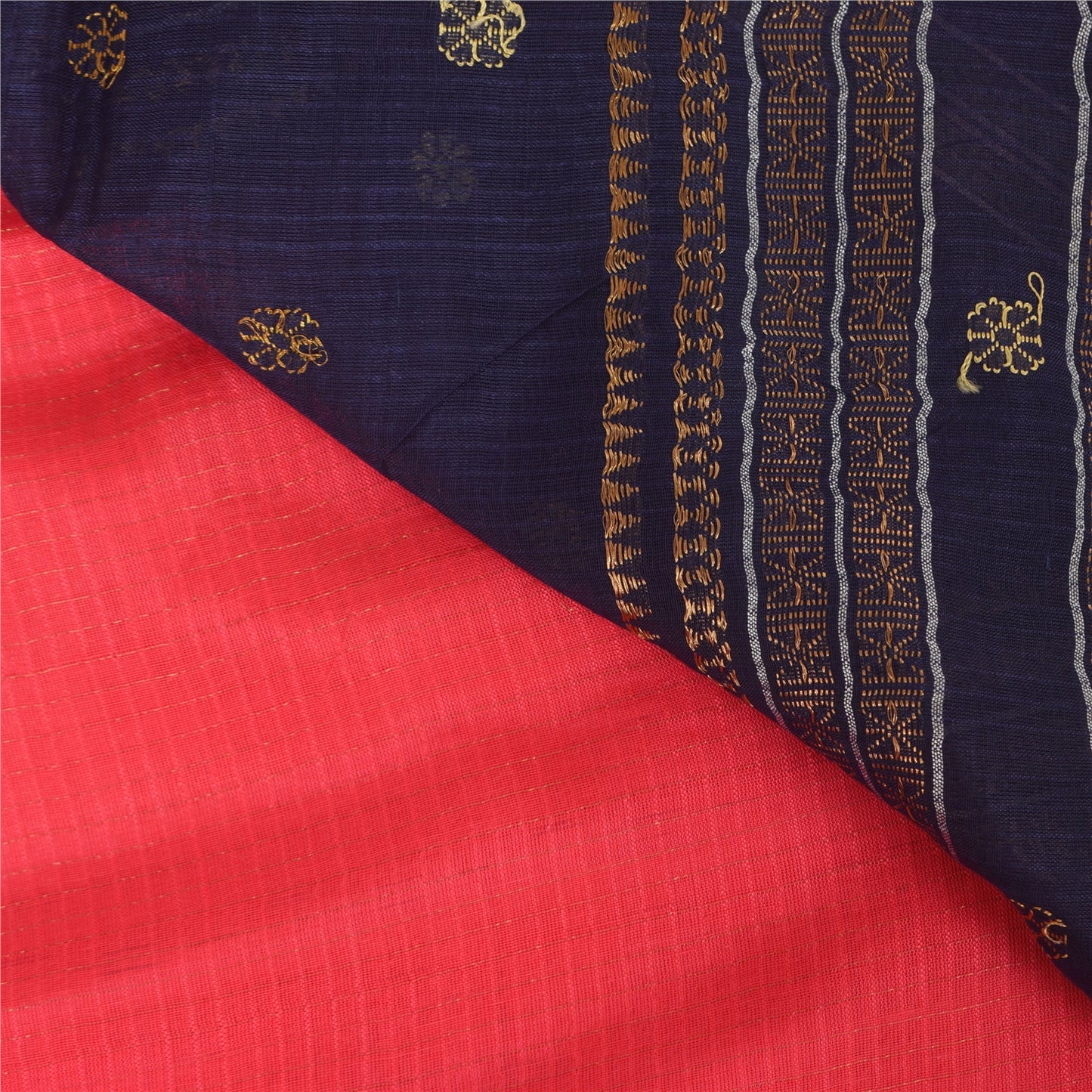 Sanskriti Vintage Pink/Purple Sarees Pure Cotton Woven Premium Sari Craft Sustainable Fabric