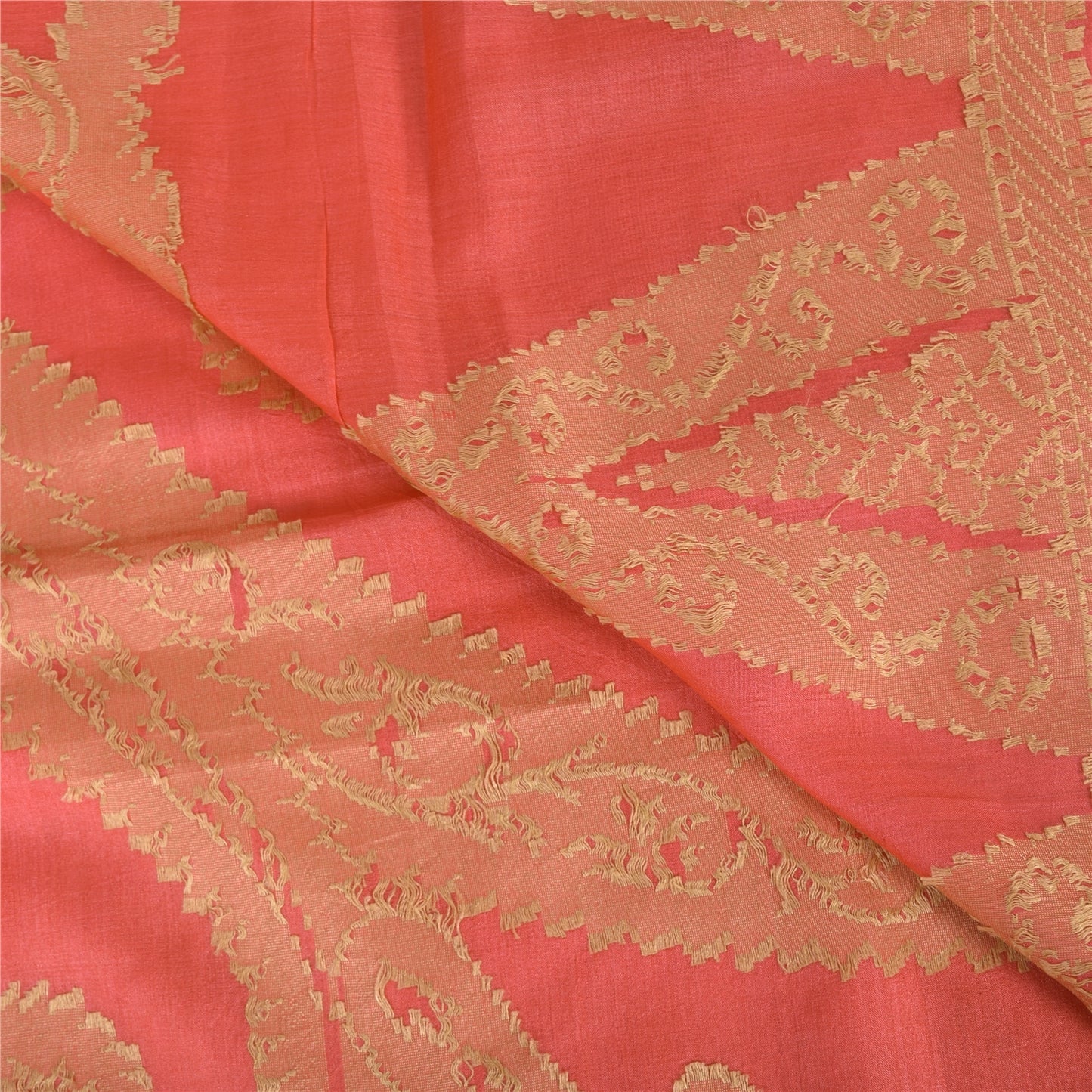 Sanskriti Vintage Light Pink Sarees Pure Silk Woven Ethnic Sari 5yd Craft Sustainable Fabric