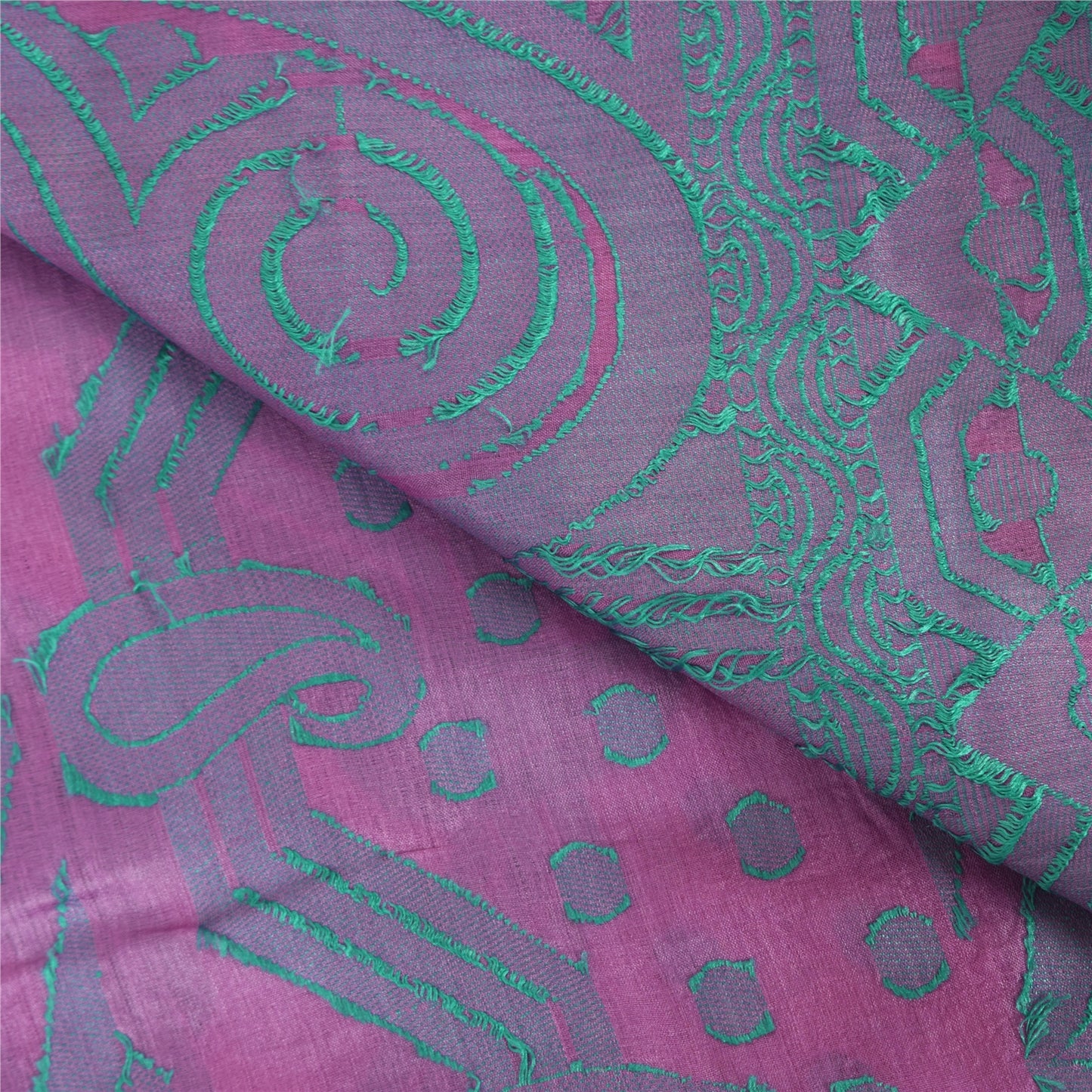 Sanskriti Vintage Indian Pink Sarees Pure Silk Printed Premium Sari Craft Sustainable Fabric