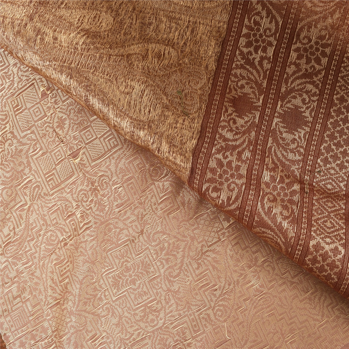 Sanskriti Vintage Indian Red Sarees Pure Silk Woven Sari Ethnic 5yd Craft Sustainable Fabric