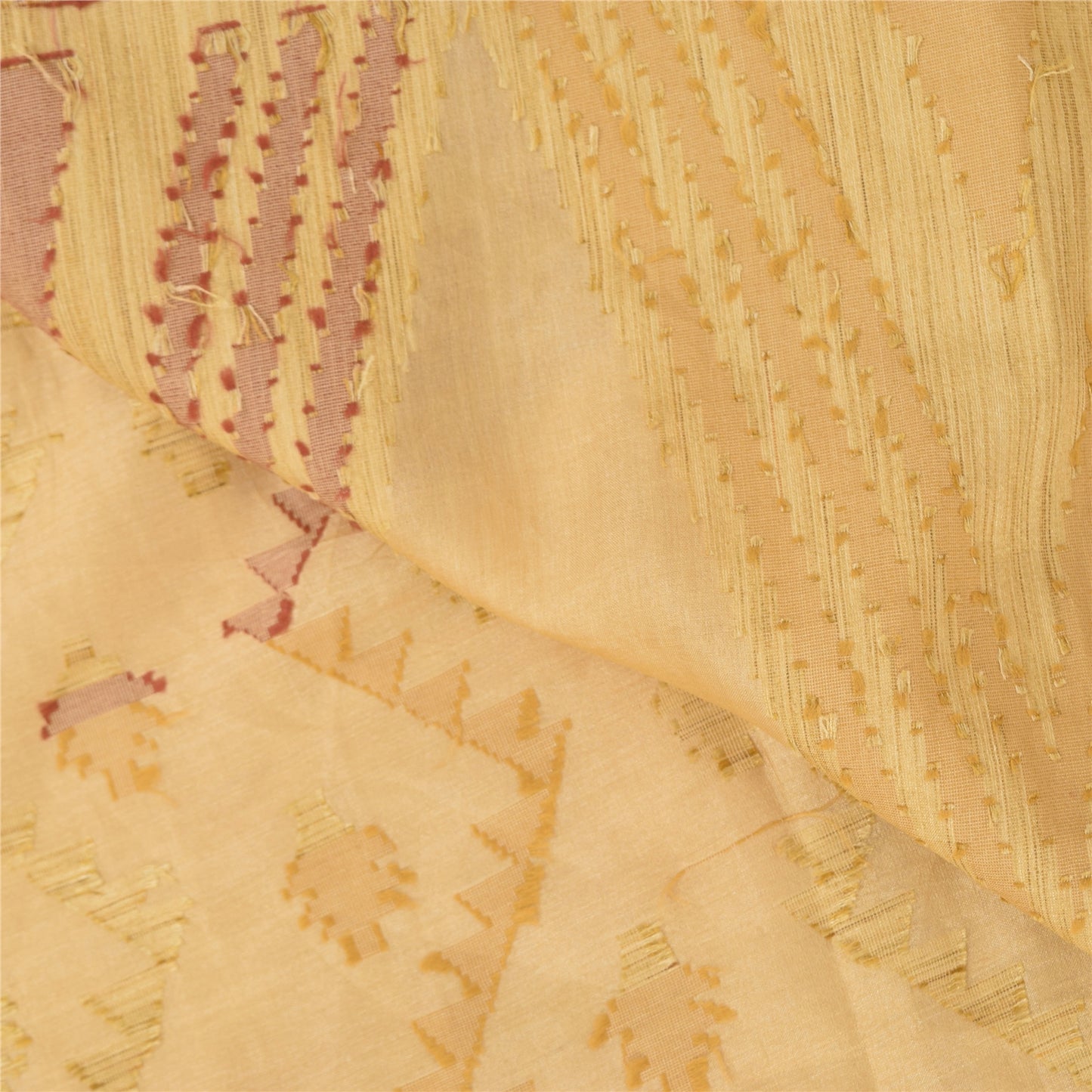 Sanskriti Vintage Indian Mustard Sarees Pure Silk Woven Ethnic Sari Craft Sustainable Fabric