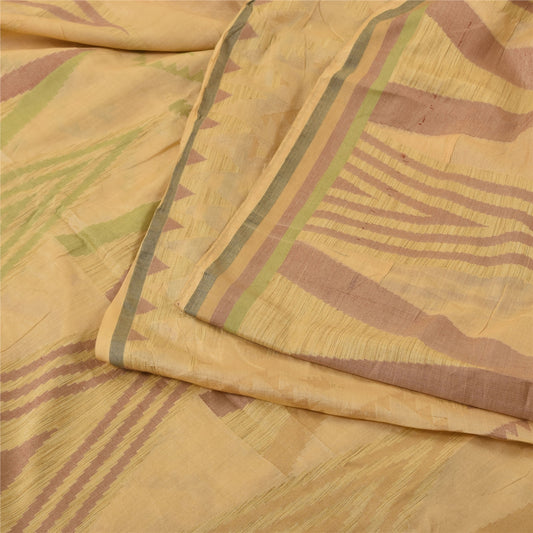 Sanskriti Vintage Indian Mustard Sarees Pure Silk Woven Ethnic Sari Craft Sustainable Fabric