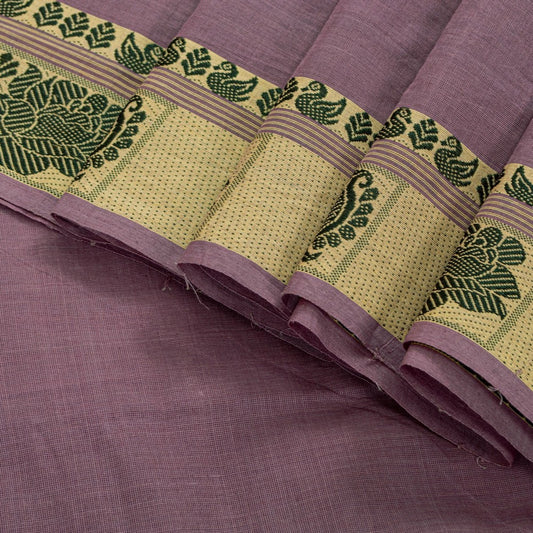 Sanskriti Vintage Purple 100% Pure Cotton Begumpuri Saree Hand Craft 5+YD Fabric