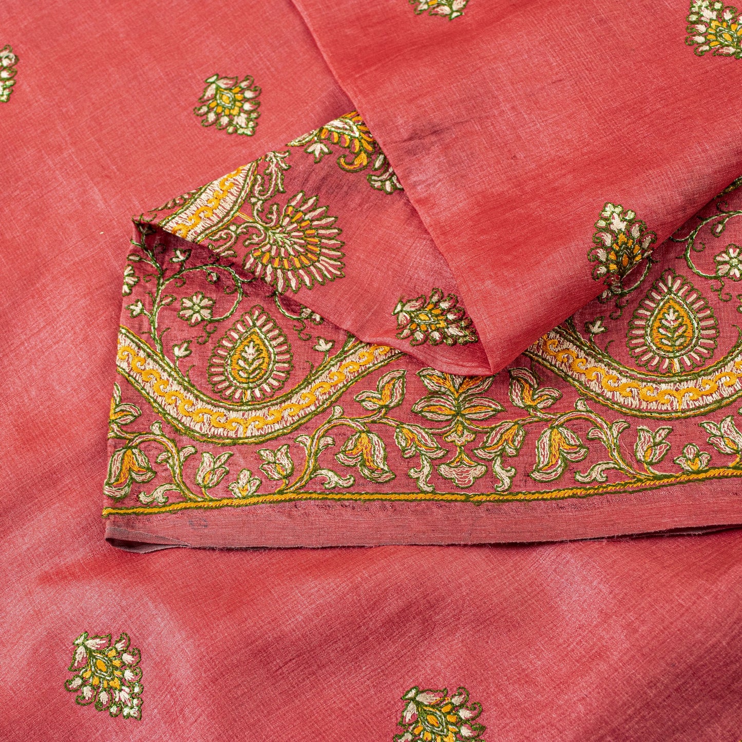 Sanskriti Vintage Pink Pure Silk Saree Hand Embroidered Suzani Sari 5+ YD Fabric