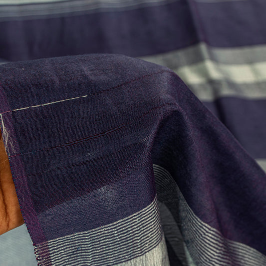 Sanskriti Vintage Purple Artificial Silk Saree Woven 6+YD Craft Fabric Material