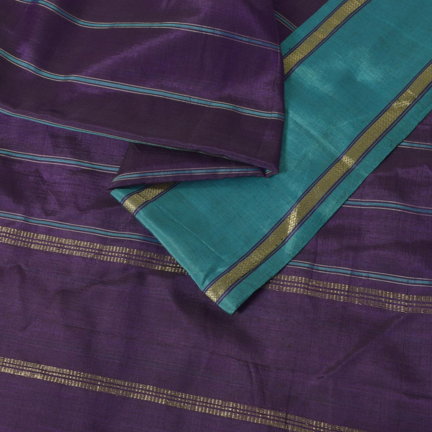 Sanskriti Vintage Purple Pure Cotton Saree Hand Woven Sari 5.5 Yd Craft Fabric
