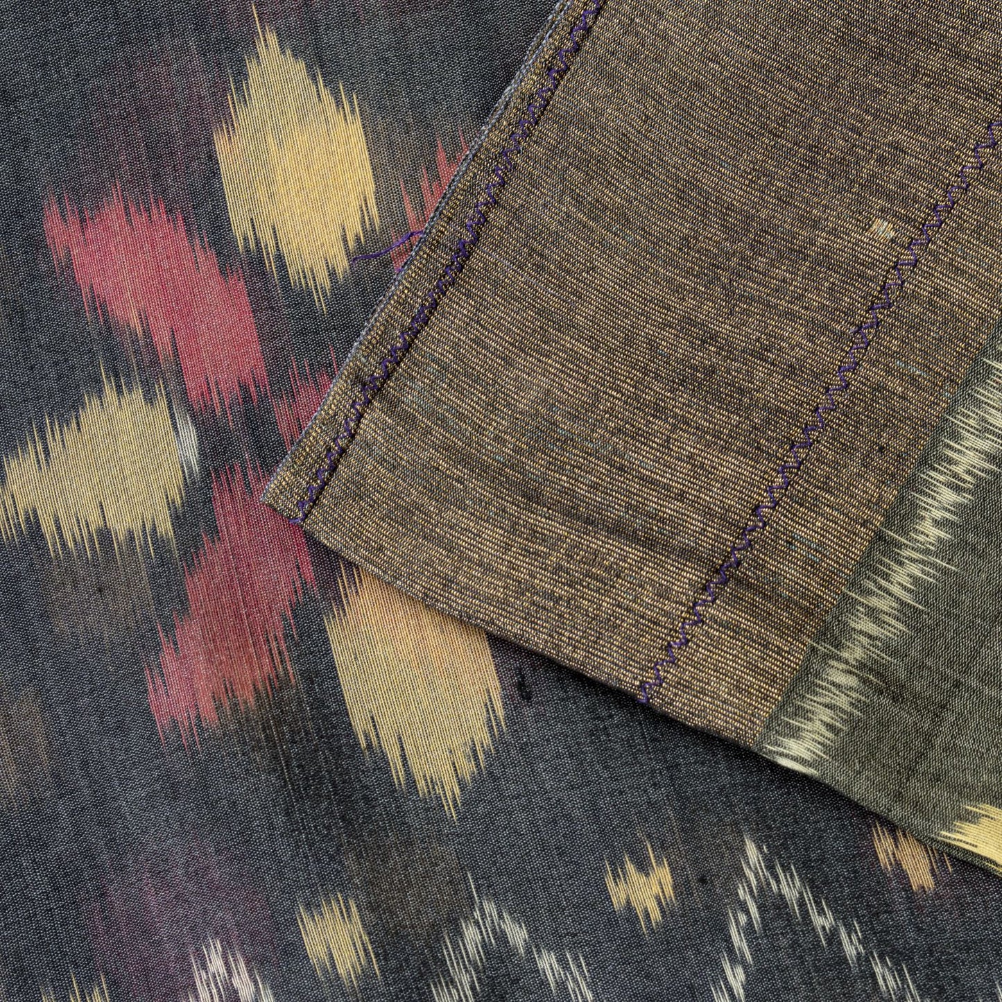 Sanskriti Vintage Saree Gray Pure Silk Sambhalpuri Ikat Hand Woven 5.5+YD Sari