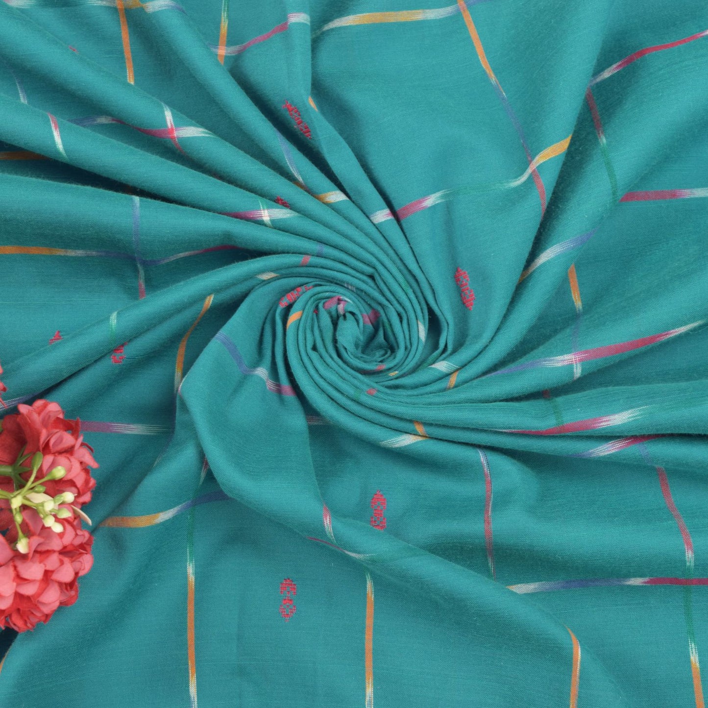 Sanskriti Vintage Blue 100%Pure Silk Saree Ikat Hand Woven Pochampally 5+Yd Sari