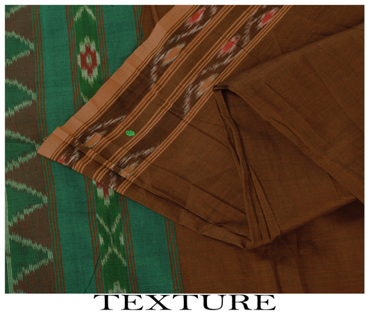 Sanskriti Vintage Red Blend Cotton Saree Ikat Hand Woven Sambhalpuri 7+Yd Sari