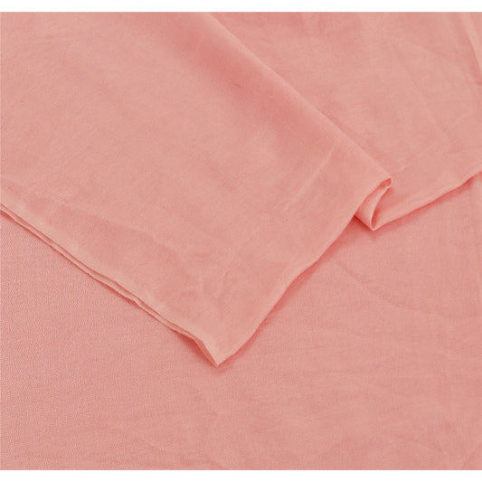 Sanskriti Pashmina New Silk Wool Shawl Scarf Pink Stole Fox Fur Pom Poms