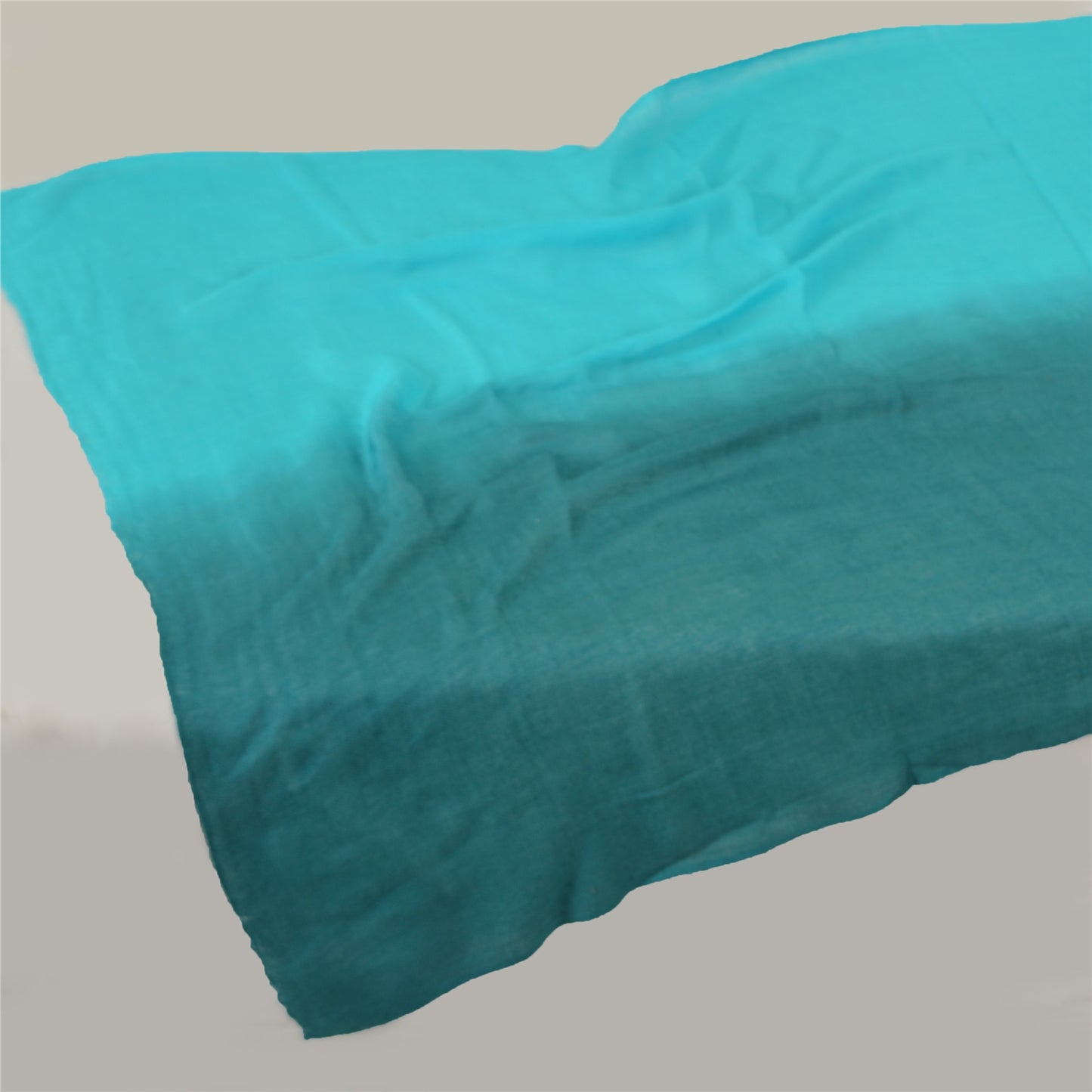 Sanskriti New Two Shade Shawl Scarf Pure Lamb Wool Stole Warm Soft Blue