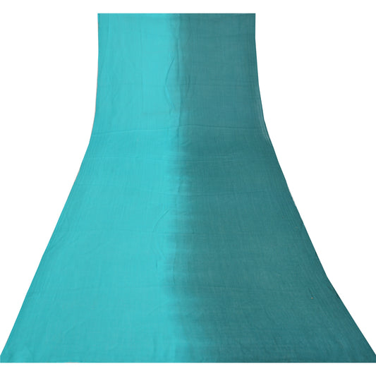 Sanskriti New Two Shade Shawl Scarf Pure Lamb Wool Stole Warm Soft Blue