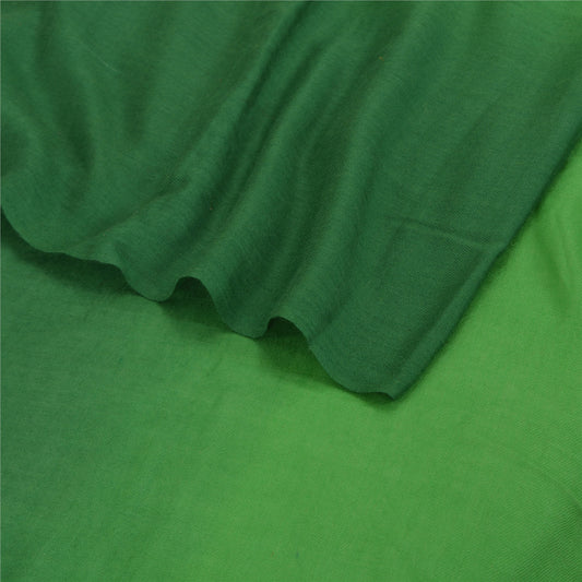 Sanskriti Long Stole Two Shade Shawl Scarf Pure Wool Warm Soft Green Scarves