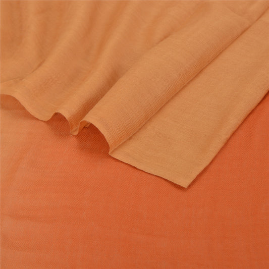 Sanskriti New Two Shade Shawl Scarf Pure Lamb Wool Stole Warm Soft Orange